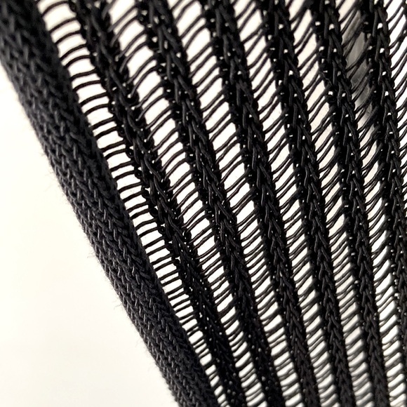 SHE’S SO incredible knit striped netted Jacket crossover style Cardigan black - Picture 11 of 14